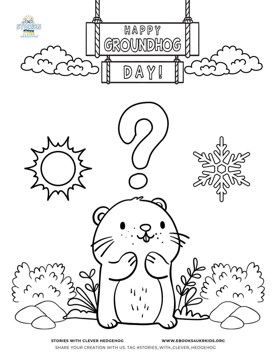 Coloring page for kids, Stories with Clever Hedgehog